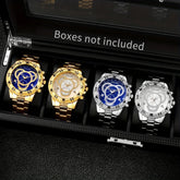 【Elite Choice】 New Men's High-end Business Gold & Silver Belt Large Dial Fashion Quartz Watch