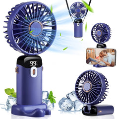 Portable USB Mini Fan- Handheld Cooling Fan Rechargeable Electric LED Fan, Handheld Fan With Phone Stand- Office household Desk Mini Fan HF