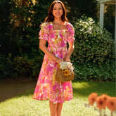 New One-shoulder Floral Print Dress