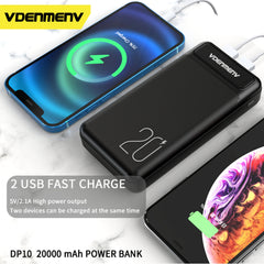 VDENMENV DP10 Dual USB And Type C 20000mAh Power bank with 5V 2.1A Output