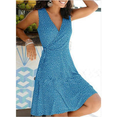 Women's Simple Floral Belted Dress