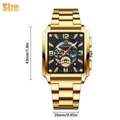 Men's Fully Automatic Square Calendar Watch