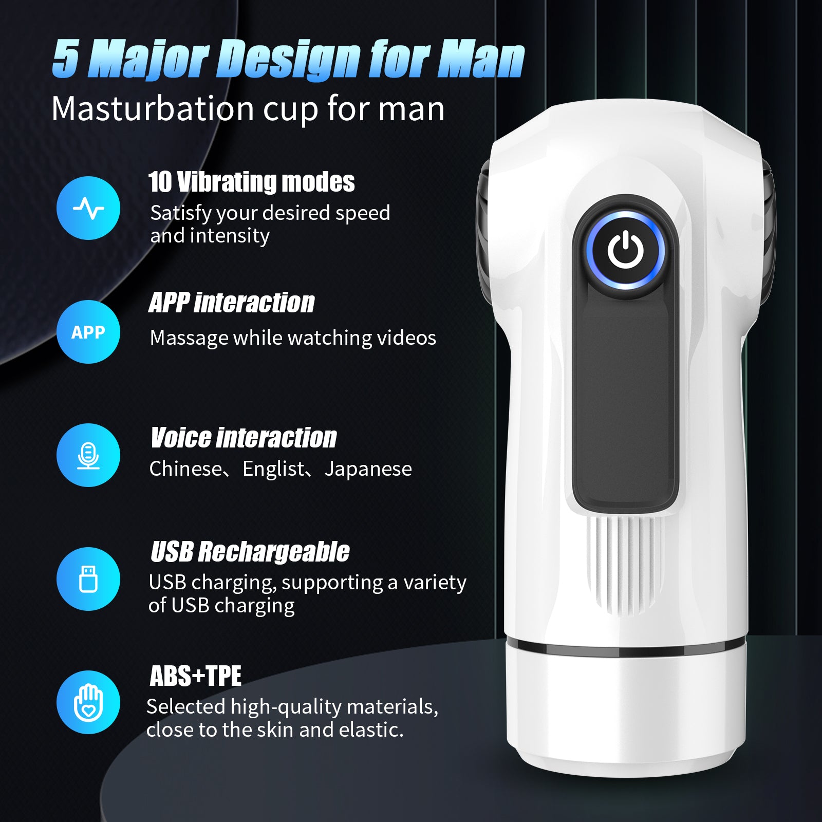【Smart Technology】Sports Car Style Vibrating Sound APP Remote Control Electric Male Jark Off Toy