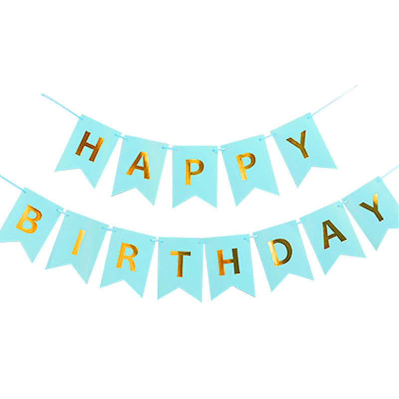 Letters Gilded Fish-tail Flags for Party Backdrop Decoration
