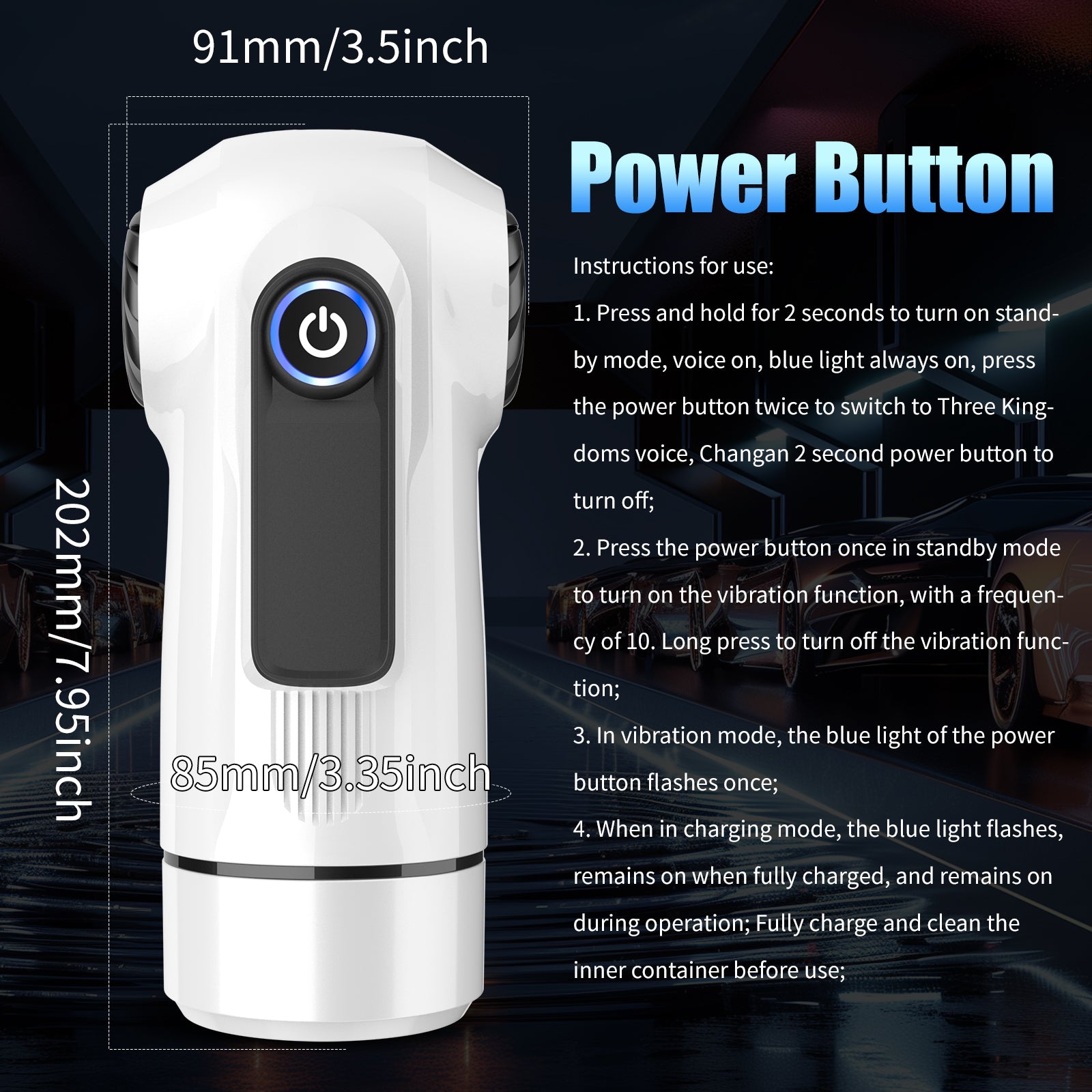 【Smart Technology】Sports Car Style Vibrating Sound APP Remote Control Electric Male Jark Off Toy