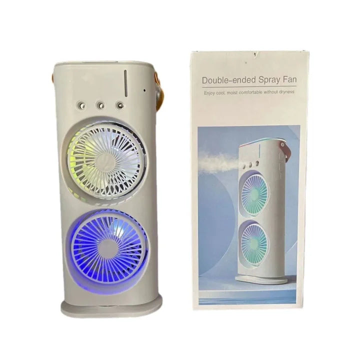 3-in-1 Portable Dual-Head Humidifier Cooling Spray Fan