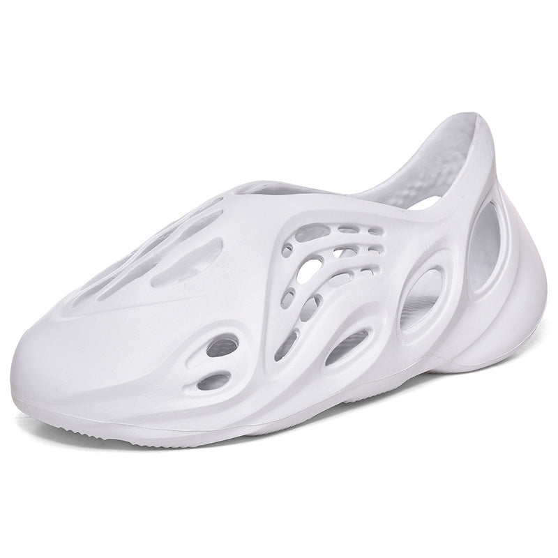 Couple's Large Size Solid Color Coconut Holes Shoes