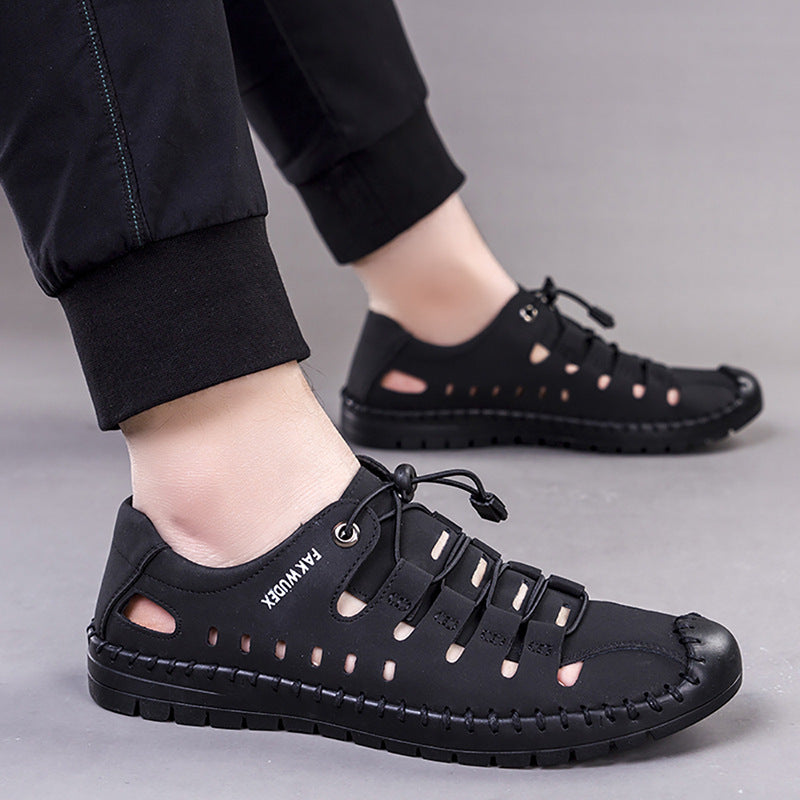 Summer Men's Sandals Beach Outdoor Leather Sandals Soft Leather Sandals