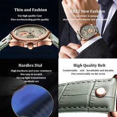 【Limited Time Offer】Men Watch Fashion Top Sport Men's Wristwatch Waterproof Luminous Leather Date Quartz Watches