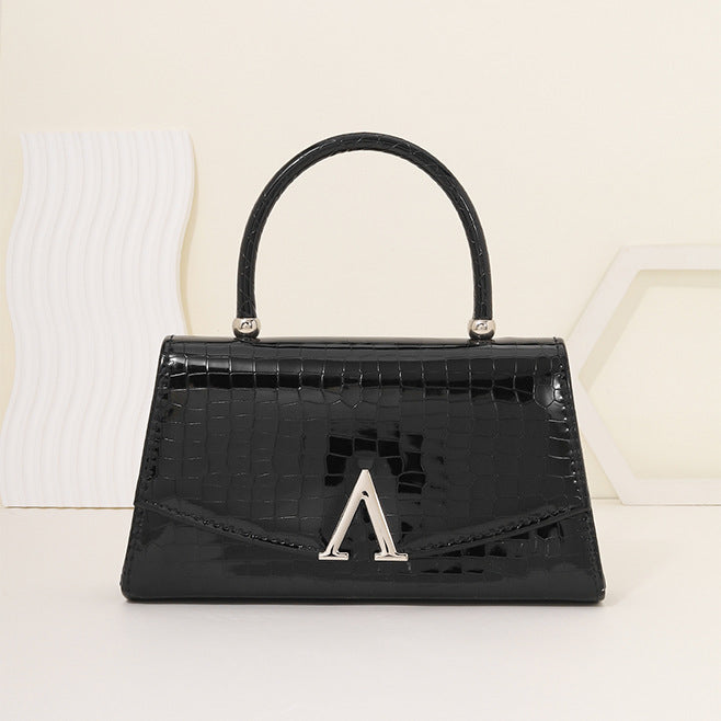 Gold/Red/Silver/Black Alligator Leather Textured Aristocratic Ladies Handbag