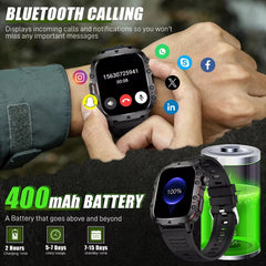 【Hot Selling】Timack® Smart Watch For Huawei Xiaomi Military Men Flashlight Waterproof Outdoor Sport Tracker HD Bluetooth Call Smartwatch