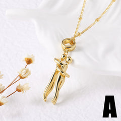 Couple Gold and Silver Dance Pendant Necklace